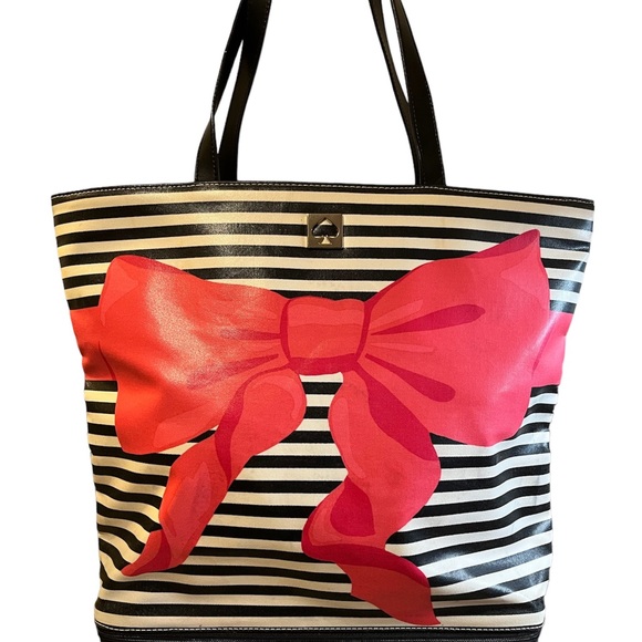 kate spade Handbags - Kate Spade Striped Bow Canvas Sonoma Tote